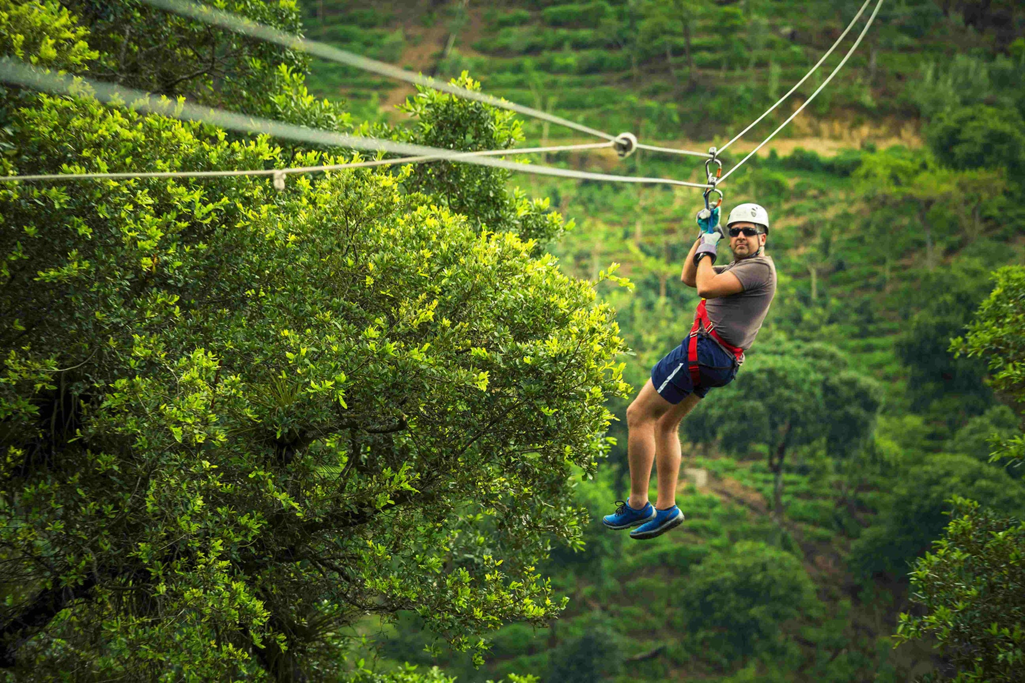 Men's Zip Lining Thrills: Glide Through the Air with Exhilaration