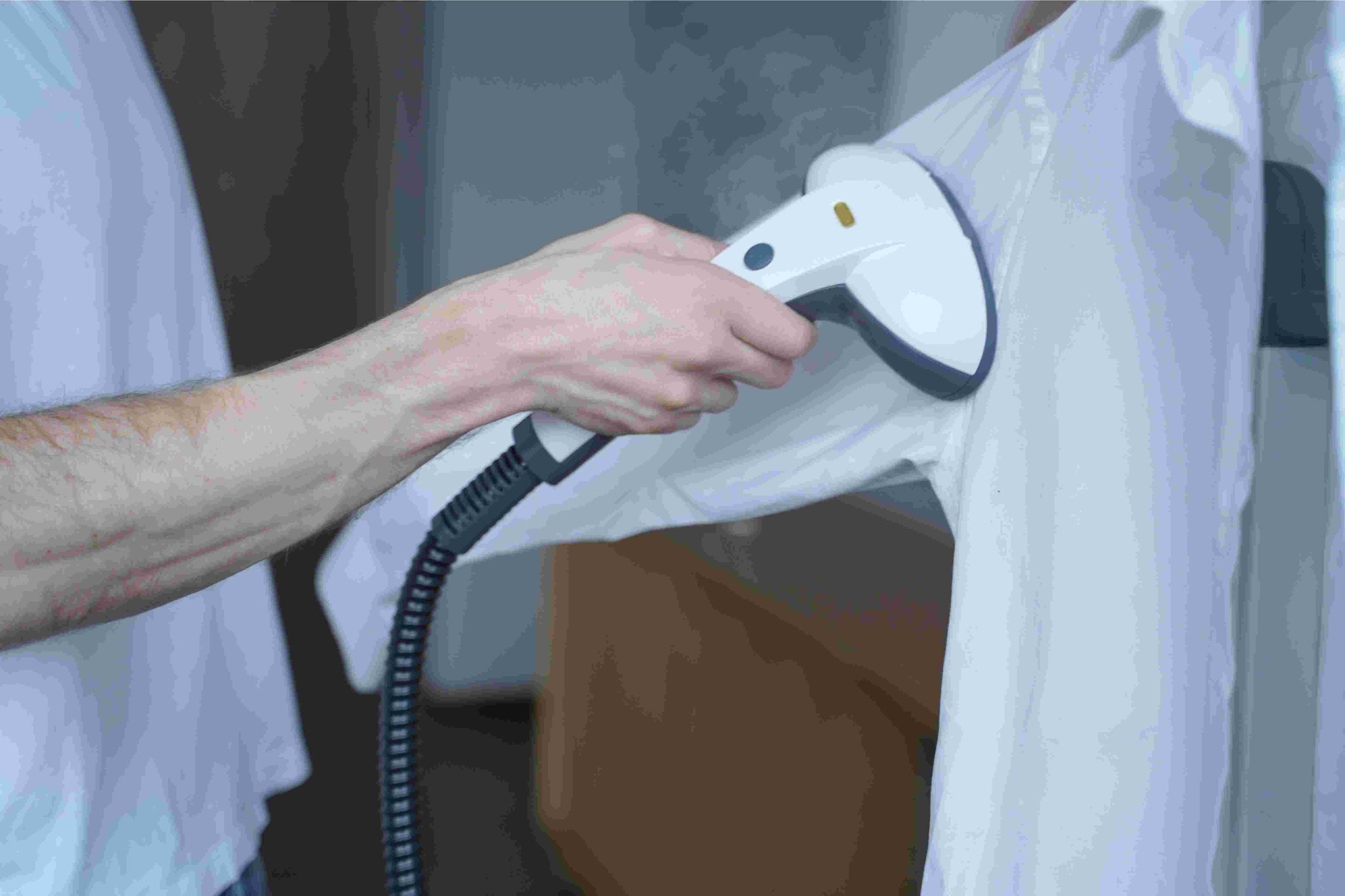 Men's Steamer Serenade: Gentle Care, Refreshed Garments