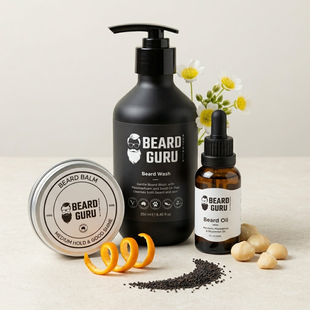 Beard Care Bundle - Premium Pack - Beard Wash, Beard Balm and Beard Oi ...