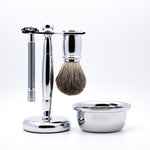 Load image into Gallery viewer, Safety Razor Kit by Beard Guru - Razor, Shaving Brush, Shaving Bowl And Stand
